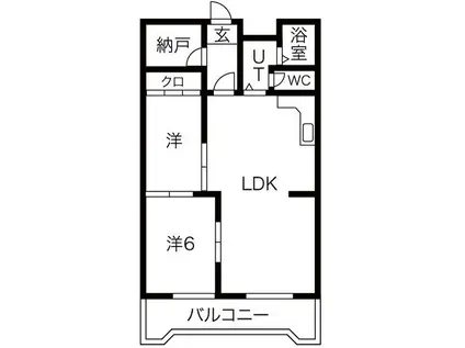 ロイヤルメゾンHAMADA(2LDK/4階)の間取り写真