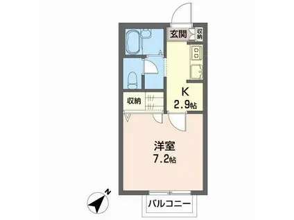 リブシャーメゾン(1K/2階)の間取り写真