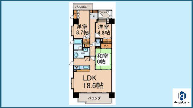 ロータリー春岡(3LDK/6階)の間取り写真