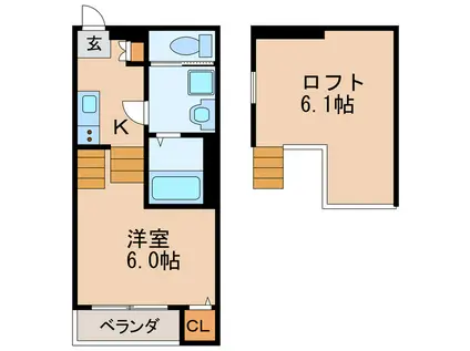 MOONPARK千種(1K/1階)の間取り写真