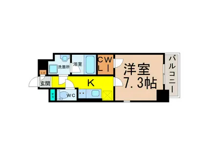 MONYOIE(1K/4階)の間取り写真