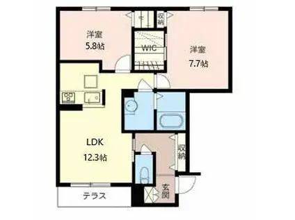 ファミール新家(2LDK/1階)の間取り写真