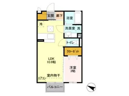 クレールコート(1LDK/1階)の間取り写真