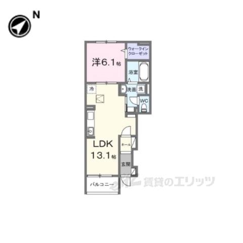 GREENAWAYⅡ(1LDK/1階)の間取り写真
