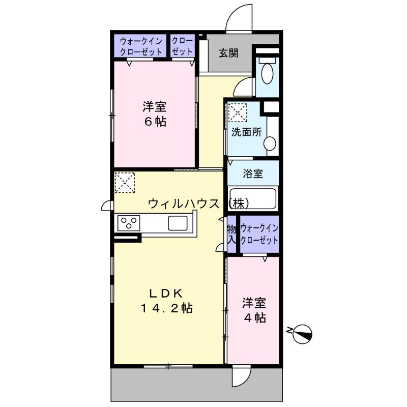 DSOPHIA(2LDK/1階)の間取り写真