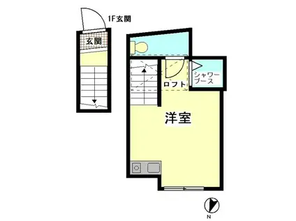 コートハウス西馬込(ワンルーム/2階)の間取り写真