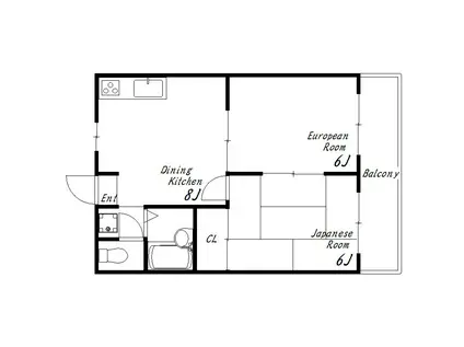 ベルメゾンK(2DK/3階)の間取り写真