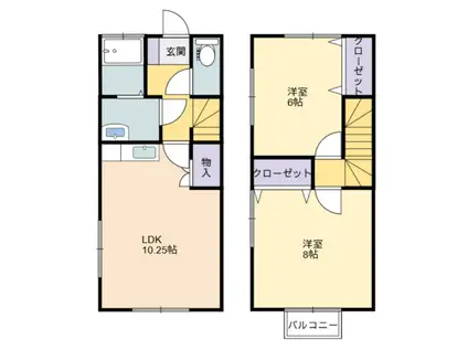 ベルパエーゼ(2LDK/1階)の間取り写真