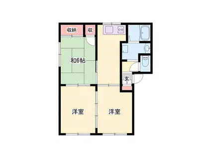 バリュージュヴィオラ(3DK/2階)の間取り写真