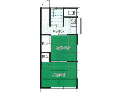 林荘(2K/1階)の間取り写真