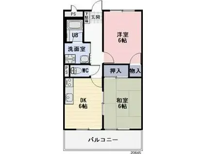 サンサープラスII(2DK/2階)の間取り写真