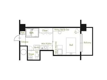 アトリアム吹上(1K/4階)の間取り写真