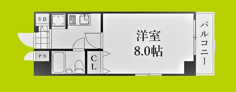 ラーク浜田ビル(1K/7階)の間取り写真