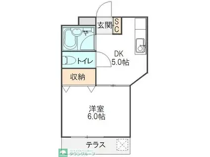 寺田マンション(1DK/1階)の間取り写真