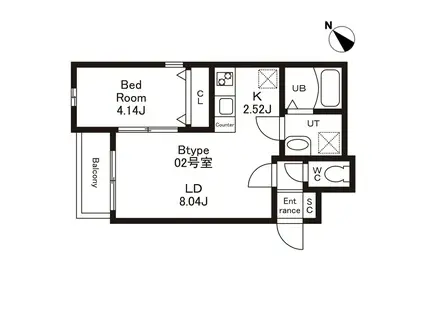 CHERIM南福岡V(1LDK/1階)の間取り写真