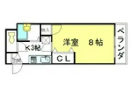 ステイヒア牛田(1K/4階)の間取り写真