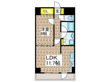 KENEDIX藤沢(1LDK/5階)の間取り写真