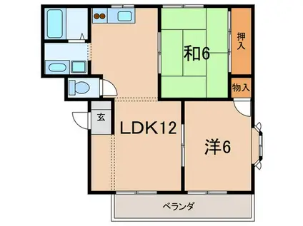 コーポラスベル(2LDK/2階)の間取り写真