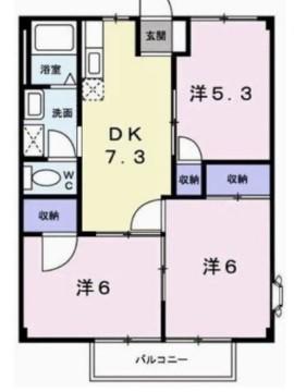 網干区坂上アパート1(3DK/1階)の間取り写真