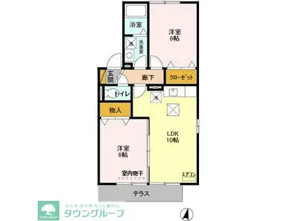 ルミエール弐番館(2LDK/1階)の間取り写真