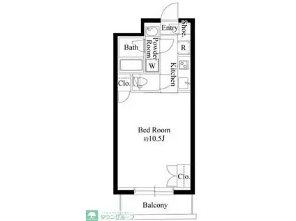 グランパセオ代々木上原II(1K/2階)の間取り写真