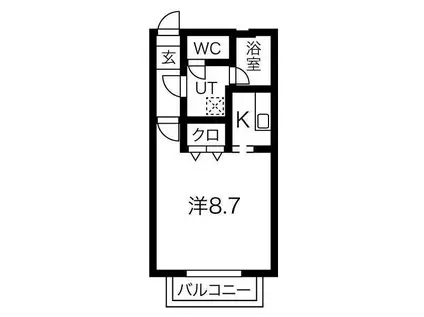 エクレシア有楽(ワンルーム/2階)の間取り写真