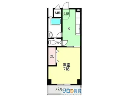 マンションFUJI(1K/5階)の間取り写真