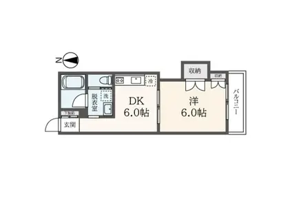 エスポワール陣屋(1DK/3階)の間取り写真