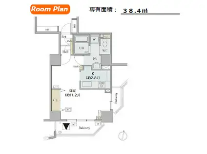 コラム神泉(1K/6階)の間取り写真