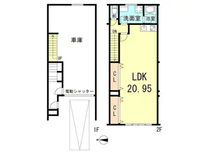 WORKINGBASE伊丹ウエスト(ワンルーム/1階)の間取り写真