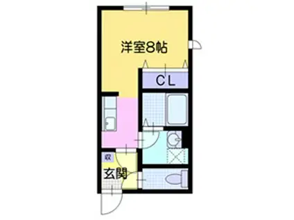 オカピート学園前(1K/2階)の間取り写真