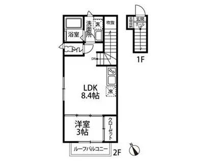 パールハイム経堂(1LDK/2階)の間取り写真