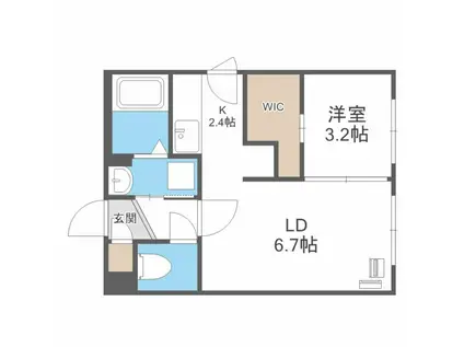 LUX FORTIII ラグフォート3(1LDK/2階)の間取り写真