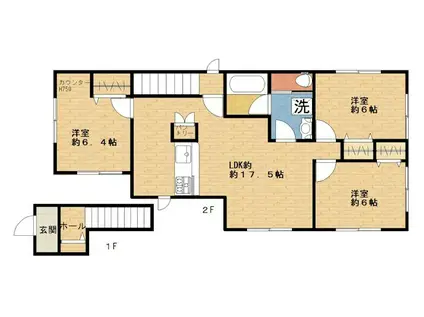 カーサ・ルーチェ(3LDK/2階)の間取り写真