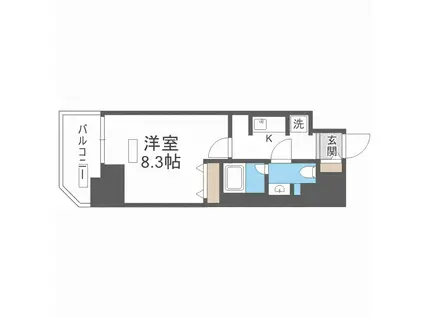 パークアクシス四ツ橋(1K/6階)の間取り写真