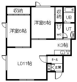 AVENIR(2LDK/1階)の間取り写真