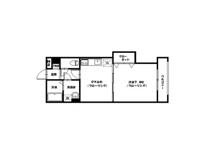 AQUA(1DK/2階)の間取り写真