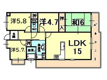 ジークレフ武庫川公園(4LDK/10階)の間取り写真