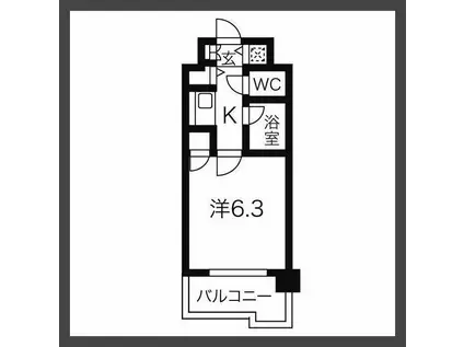 ダイアパレス水前寺第3(1K/10階)の間取り写真