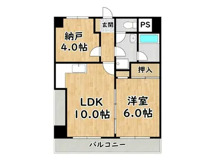 エクセルウィーン塚本(1SLDK/4階)の間取り写真