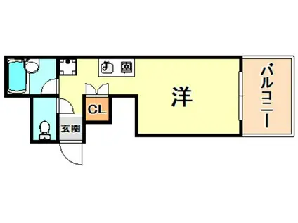 六甲ガーデンホームズ(ワンルーム/3階)の間取り写真