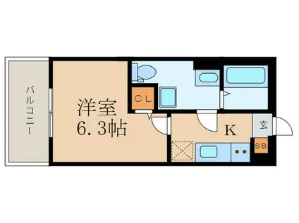 ブルーマウンテン(1K/1階)の間取り写真