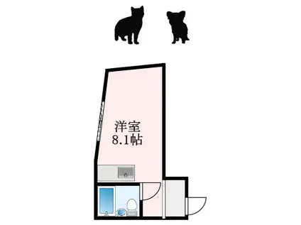 STYLISH24UHO(ワンルーム/2階)の間取り写真