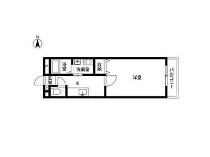 アンプルール リーブル SANTEI(1K/1階)の間取り写真