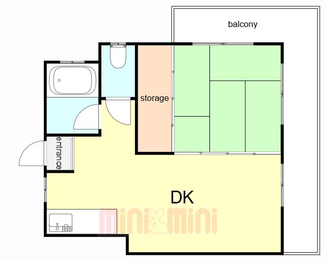 大成マンション(1DK/3階)の間取り写真