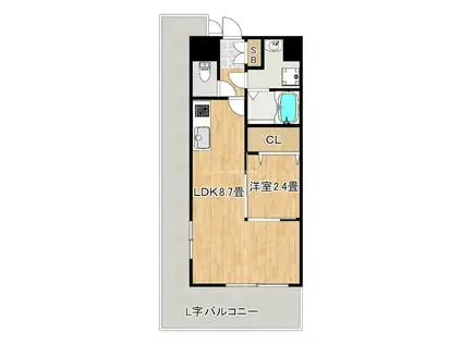 オリエンテム宿院南(1LDK/2階)の間取り写真