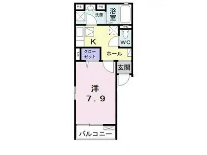 スペランツァ六合(1K/1階)の間取り写真