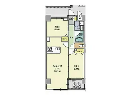 シュヴァルブラン白馬(2LDK/5階)の間取り写真