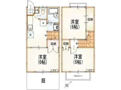 ガーデンタウン聖蹟桜ヶ丘1号館(3DK/1階)の間取り写真