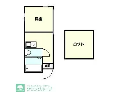 ユナイト白楽ペトロブラス(ワンルーム/2階)の間取り写真